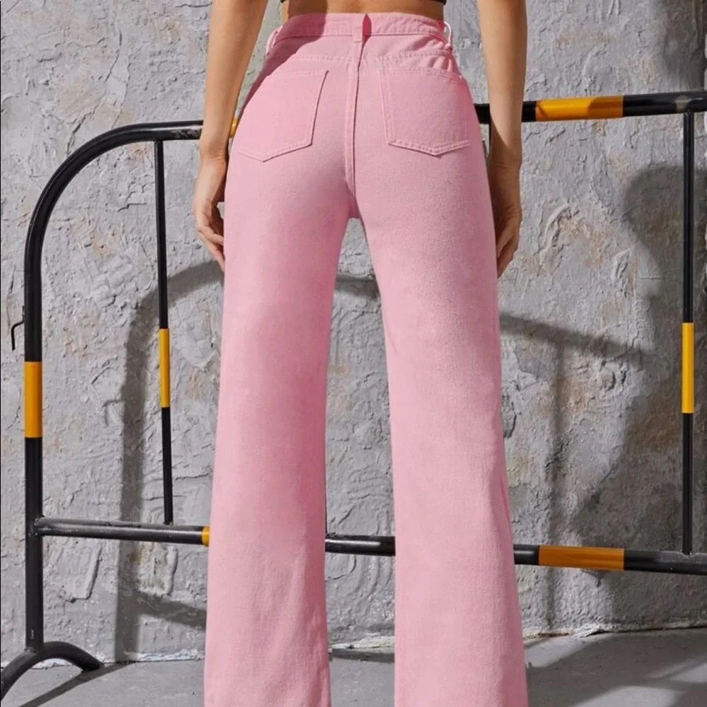 SHEIN High Waisted Straight Leg Jean - Picture 2 of 6